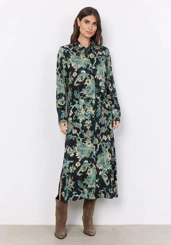 Buy One, Get One Free!Soyaconcept Takari Abstract Ornate Maxi Shirt Dress, Dark Green Buy One, Get One Free!Soyaconcept Takari Abstract Ornate Maxi Shirt Dress, Dark Green
