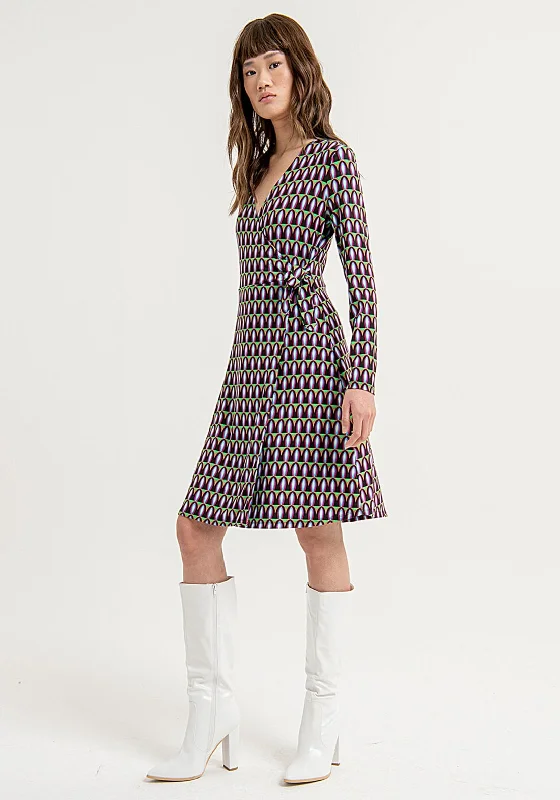 Limited Edition, Limited Price!Surkana Unique Print Wrap Mini Dress, Multi