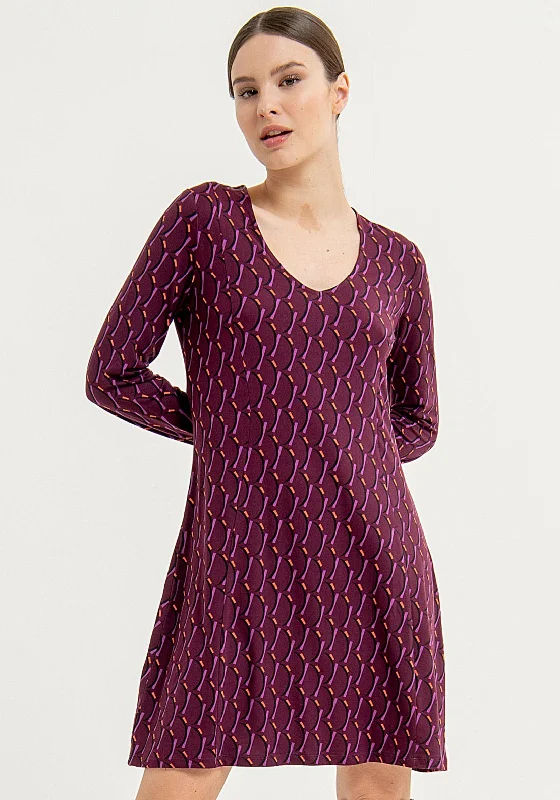Everything Must Go!Surkana Abstract Print Mini Dress, Plum