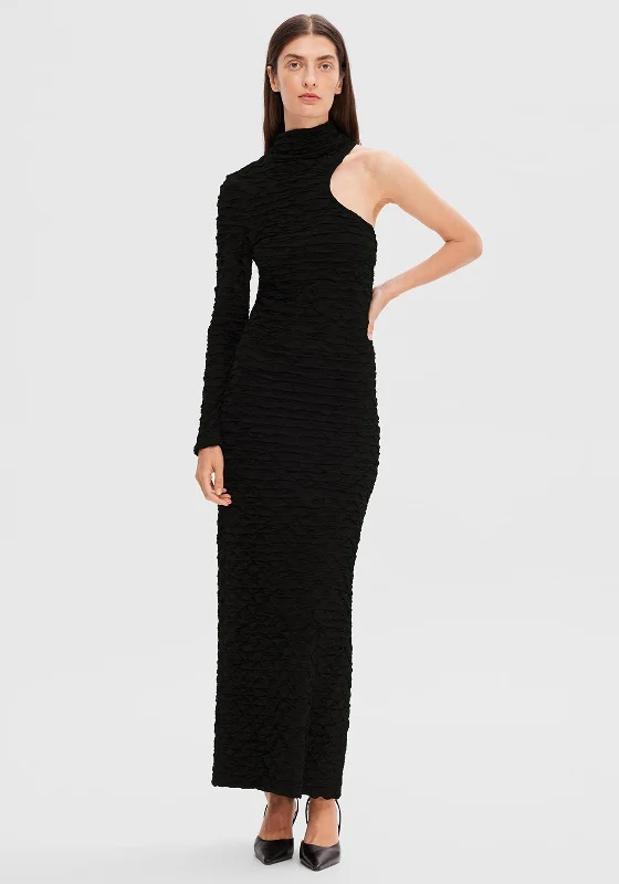 More Discounts, More Joy!Selected Femme Lisette One Shoulder Maxi Dress, Black