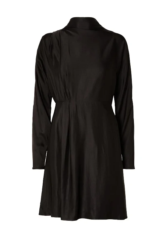Save Like Never Before!Selected Femme Alana Satin Mini Dress, Black