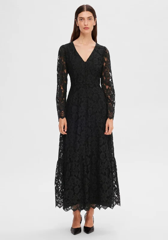 Time to Snag a Bargain!Selected Femme Tara Lace Maxi Dress, Black