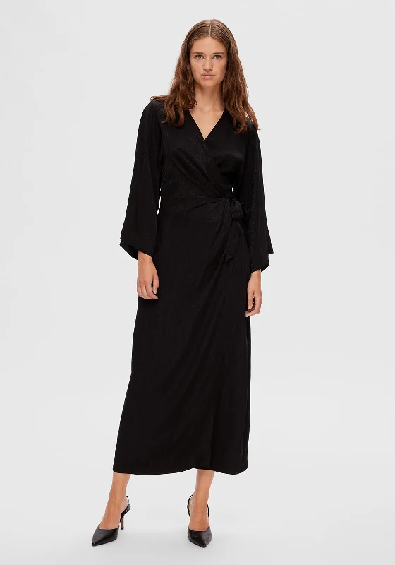 Huge Savings – Act Now!Selected Femme Tyra Wrap Maxi Dress, Black
