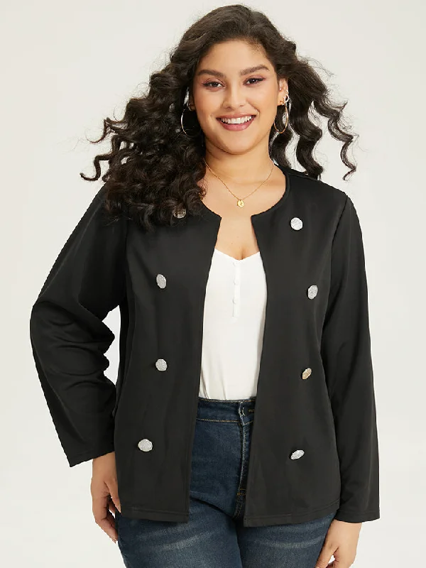 Don't Miss Out!Halloween Solid Buckle Detail Jacket