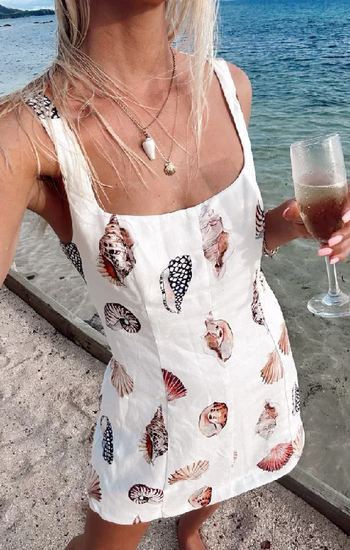 Best Price of the Season!Steph Mini Dress ~ Shell Linen