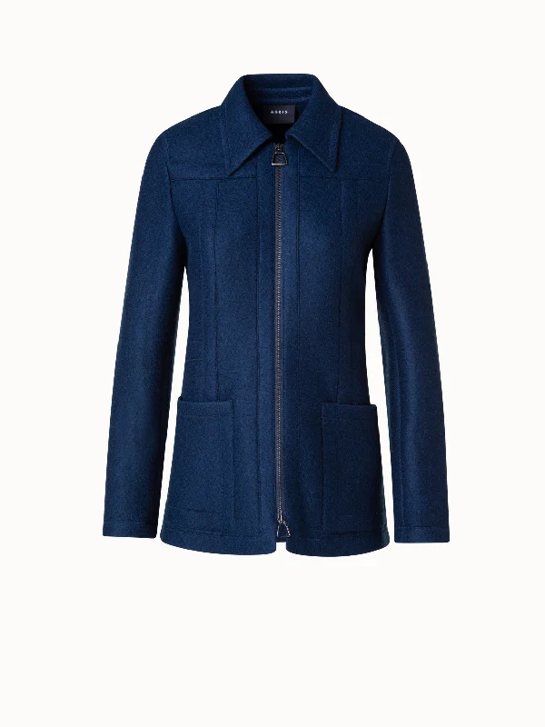 Price Drops You’ll Love!Tailored Jacket in 100% Cashmere with Stand Up Collar