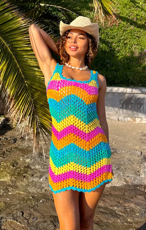 The Best Offers Are Here!Tara Coverup Dress ~ Sea Breeze Crochet