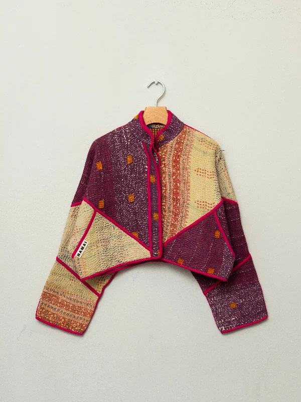 Hurry, Sale Ends Soon!The Kaira Cropped Quilted Patchwork Kantha Jacket