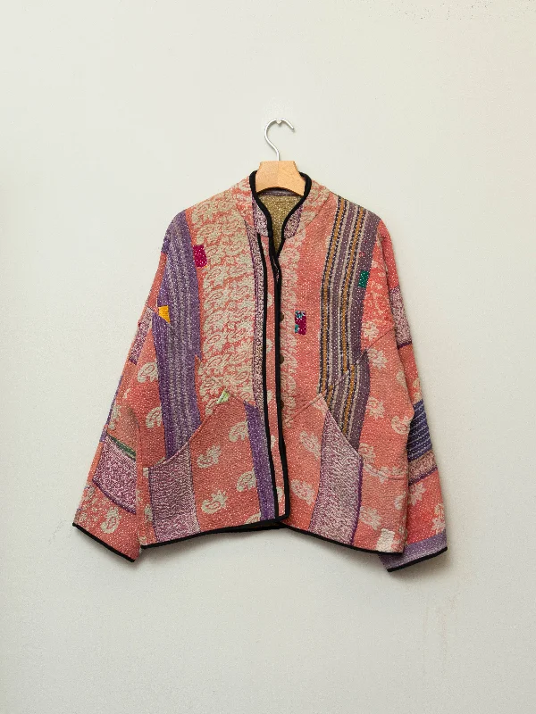 Score Big Savings Today!The Ladhiya Quilted Patchwork Kantha Jacket