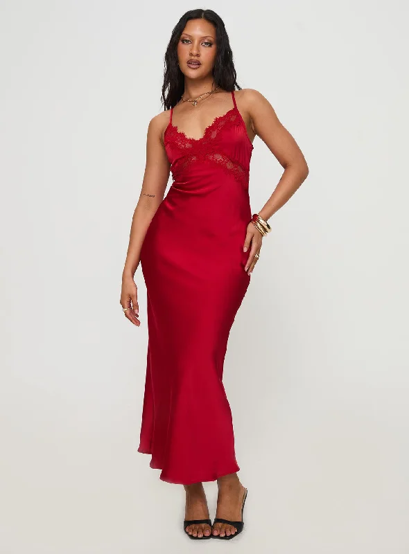 Flash Sale – Act Fast!Treasure Bias Cut Maxi Dress Red