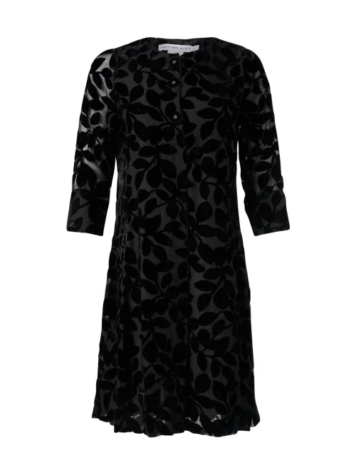 Best Price of the Season!Ursula Black Velvet Burnout Dress