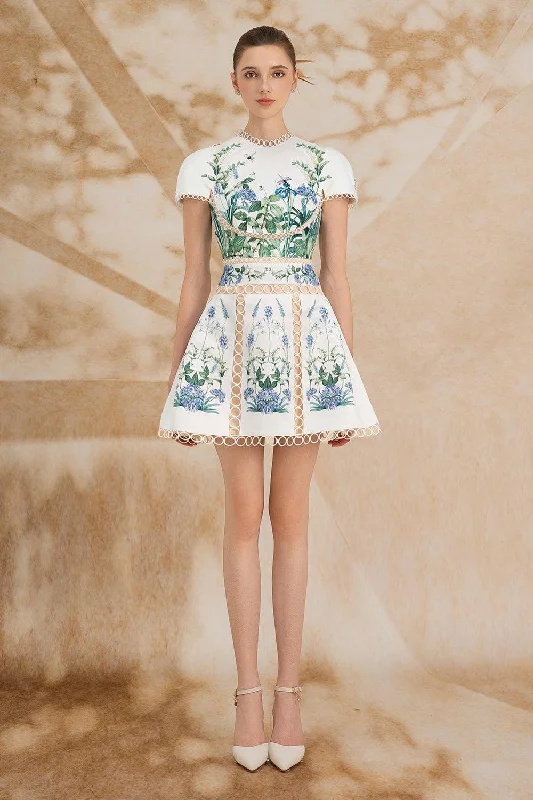 The Best Sale of the Year!Valentina A-line Short Sleeved Silk Satin Mini Dress