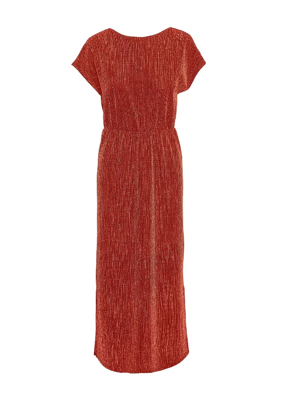 The Best Sale of the Year!Vero Moda Elma Gold Detail Maxi Dress, Red Ochre