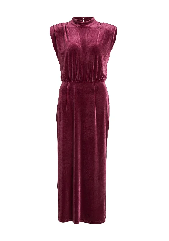 Today Only – Don’t Miss It!Vila Emily High Neck Velour Maxi Dress, Winter Bloom