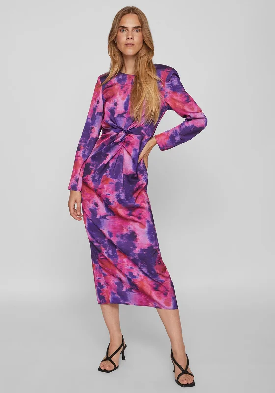 Hurry, Sale Ends Soon!Vila Ravenna Knotted Waist Satin Print Maxi Dress, Love Potion Hurry, Sale Ends Soon!Vila Ravenna Knotted Waist Satin Print Maxi Dress, Love Potion
