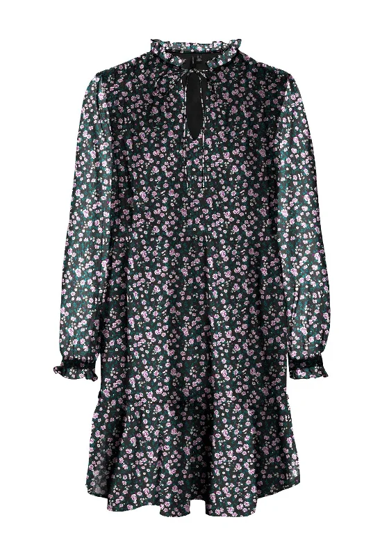 Your Shopping Wish, Our Discount Command!Vero Moda Dandi Floral Print Mini Dress, Black & Pink Your Shopping Wish, Our Discount Command!Vero Moda Dandi Floral Print Mini Dress, Black & Pink