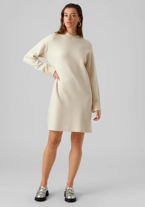 Limited Stock Available!Vero Moda Gold Needle Jumper Mini Dress, Birch