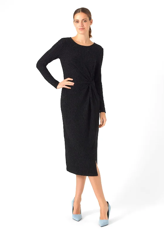 Best Deals Just for You!Vero Moda Kanz Glitter Midi Length Dress, Black