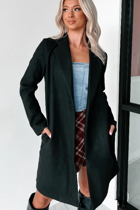 Incredible Savings Inside!Whims Of The Weather Fleece Longline Coat (Black)