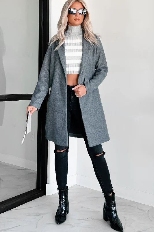 Get More for Less!Whims Of The Weather Fleece Longline Coat (Grey)