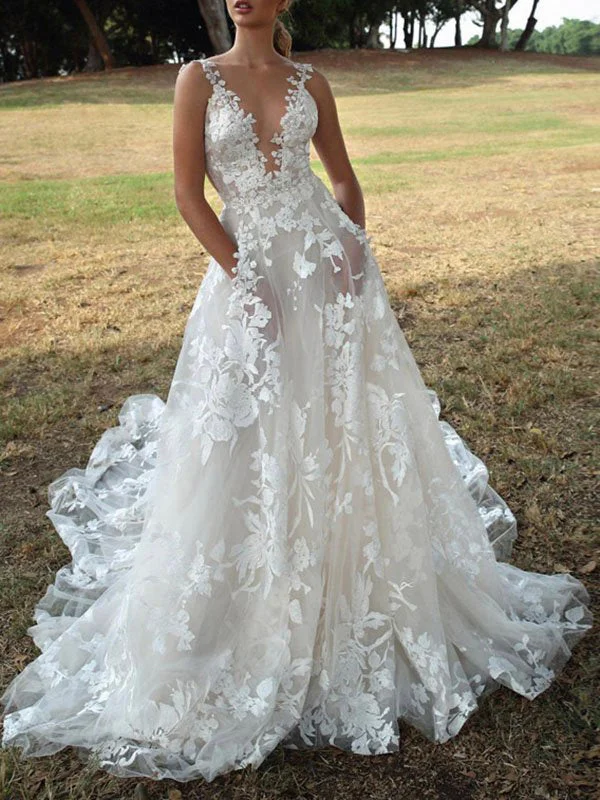 Mega Sale Happening Now!A-line Dream Vintage Lace Plus Size Beach Long Wedding Dresses, Bridal Gown WD139 Mega Sale Happening Now!A-line Dream Vintage Lace Plus Size Beach Long Wedding Dresses, Bridal Gown WD139