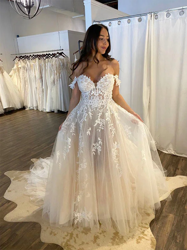 Time to Save Big!A-line Off the Shoulder Vintage Lace Romantic Beach Long Wedding Dresses WD156 Time to Save Big!A-line Off the Shoulder Vintage Lace Romantic Beach Long Wedding Dresses WD156