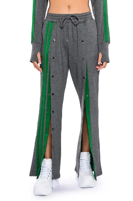 Upgrade for Less!ACQUAINTED SNAP FRONT WIDE LEG SWEATPANT