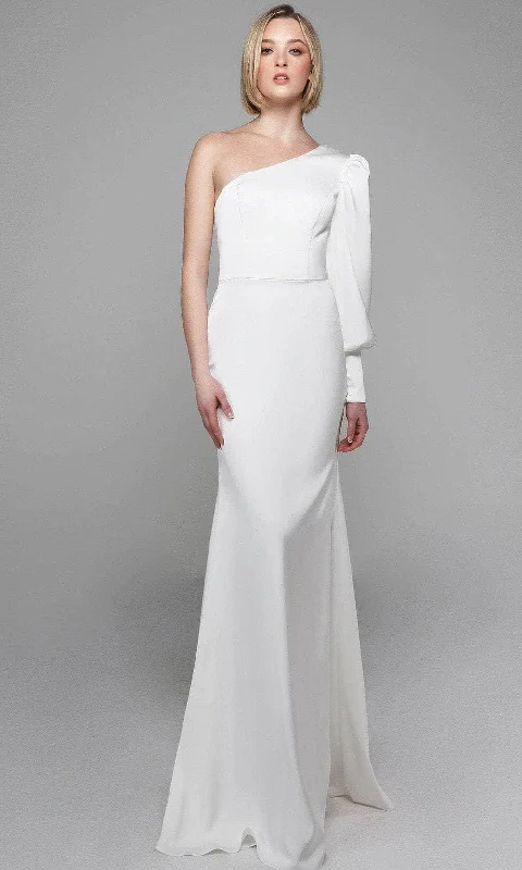 Find the Best Deals Here!Alyce Paris 7065 - One Shoulder Long Sleeve Bridal Dress
