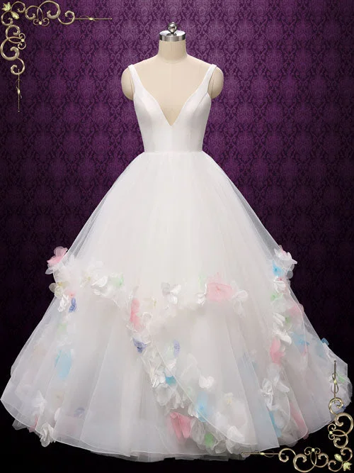 More Discounts, More Joy!Ball Gown Wedding Dress with Colored Flowers MYRTHALA