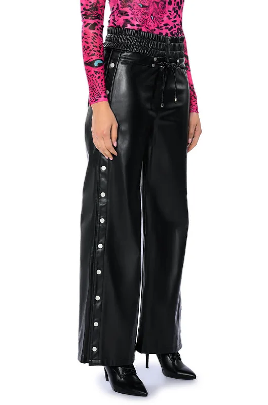 Instant Savings Await!BLESSED MESS SIDE SNAP FAUX LEATHER PANTS