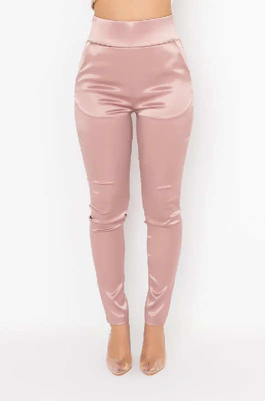 Your Shopping Wish, Our Discount Command!CALL ME BABY SATIN TROUSER LIGHT BROWN
