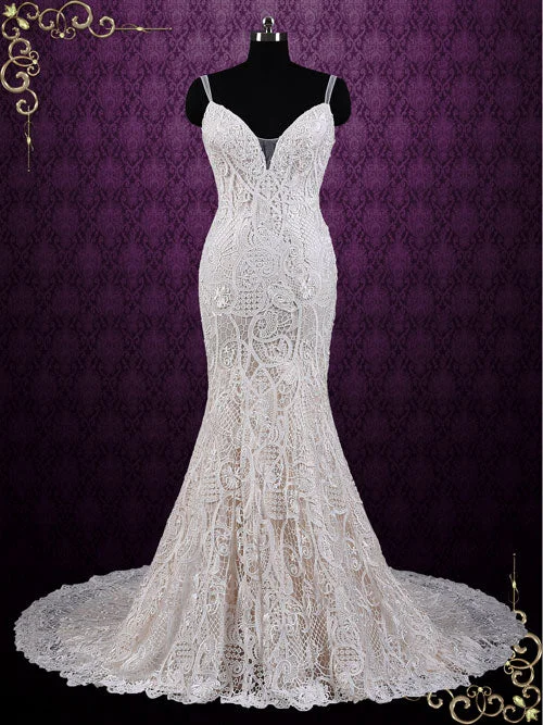 Unlock Huge Savings Now!Sexy Mermaid Lace Wedding Dress with Open Back | Zoya