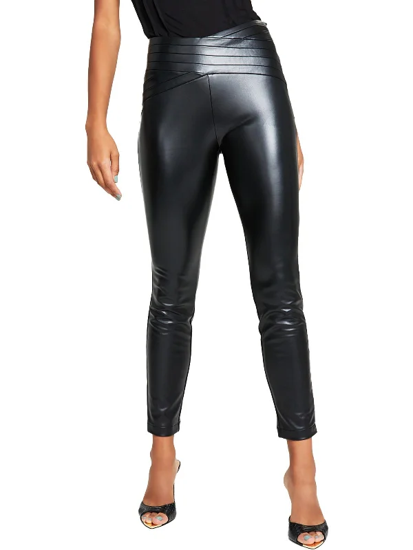 The Best Sale of the Year!Dana Womens Faux Leather Pleated Ankle Pants