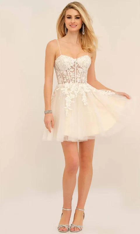 Massive Price Cuts!Dave & Johnny 11206 - Illusion Corset Embroidered Cocktail Dress Massive Price Cuts!Dave & Johnny 11206 - Illusion Corset Embroidered Cocktail Dress