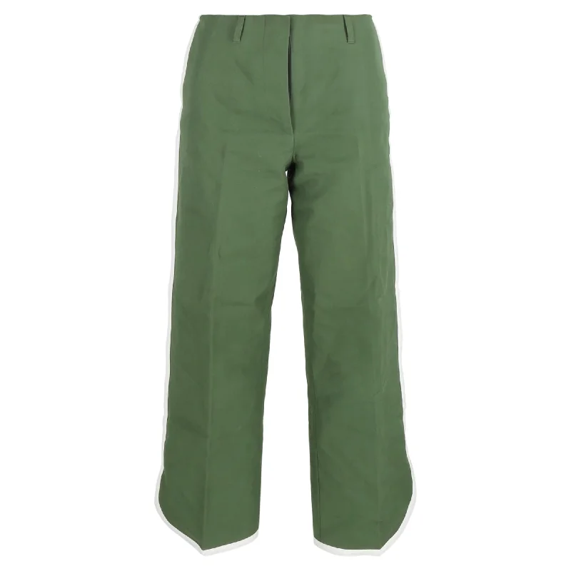 Shop Today, Save Tomorrow!Dries Van Noten Side Stripe Trousers in Green Cotton
