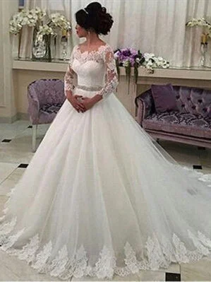 Grab Yours Before It’s Too Late!Gorgeous Lace Tulle Wedding Dresses, Beaded Belt Wedding Dresses, Elegant Wedding Dresses Grab Yours Before It’s Too Late!Gorgeous Lace Tulle Wedding Dresses, Beaded Belt Wedding Dresses, Elegant Wedding Dresses