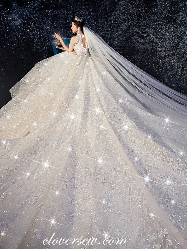 Today Only – Don’t Miss It!Gorgeous Shiny Sequined Tulle Lace Applique Open Back Ball Gown Wedding Dresses ,CW0079 Today Only – Don’t Miss It!Gorgeous Shiny Sequined Tulle Lace Applique Open Back Ball Gown Wedding Dresses ,CW0079