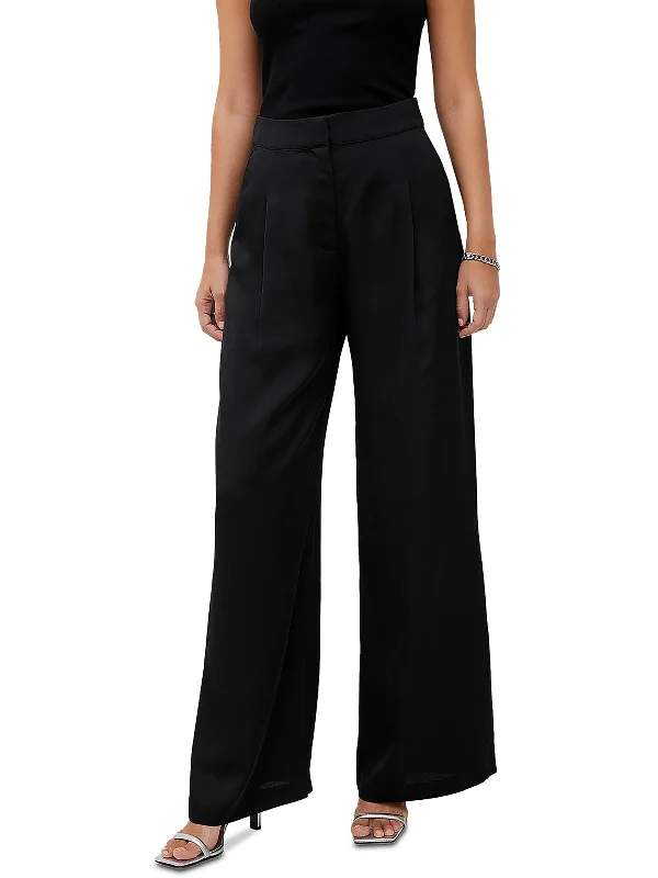 Special Offer – Act Fast!Harlow Womens Satin Pleated Wide Leg Pants