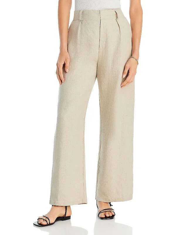 Buy More, Pay Less!Ida Womens Linen Pleated Ankle Pants