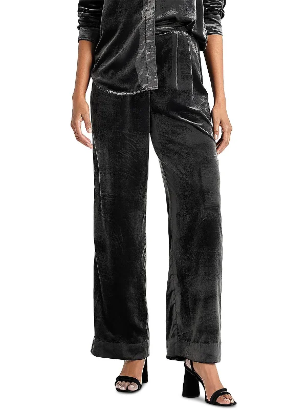 Special Discounts Inside!Irene Womens Velvet Pleated Dress Pants