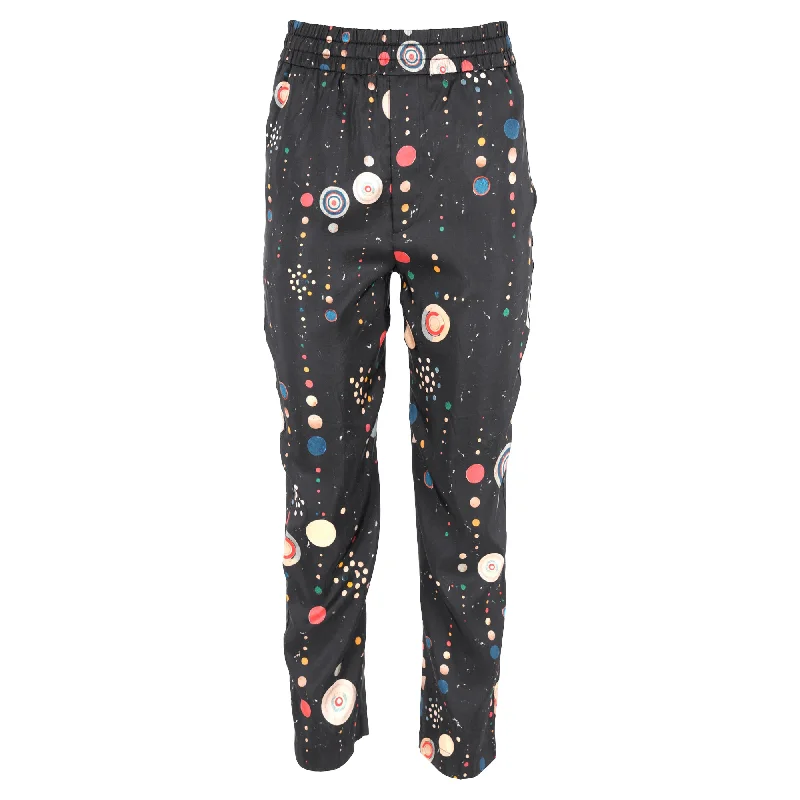Shop More, Spend Less!Isabel Marant Polka Dots Print Gartered-Waist Straight-Leg Trousers in Black Cotton Shop More, Spend Less!Isabel Marant Polka Dots Print Gartered-Waist Straight-Leg Trousers in Black Cotton