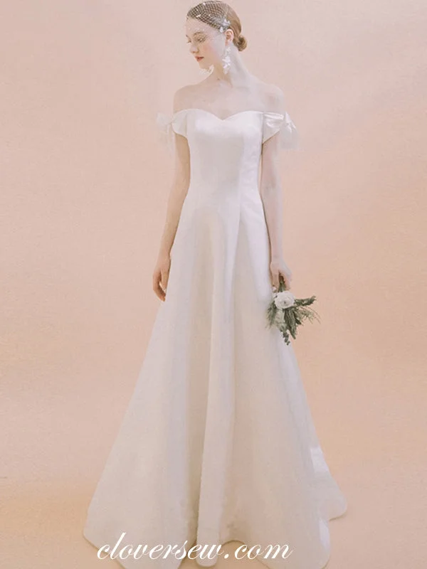 Today’s Deals, Tomorrow’s Regrets!Ivory Satin Off The Shoulder A-line Wedding Dresses, CW0065 Today’s Deals, Tomorrow’s Regrets!Ivory Satin Off The Shoulder A-line Wedding Dresses, CW0065