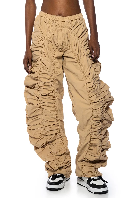 Amazing Prices You Can’t Resist!JAYCE RUCHED NYLON WIDE LEG PANT