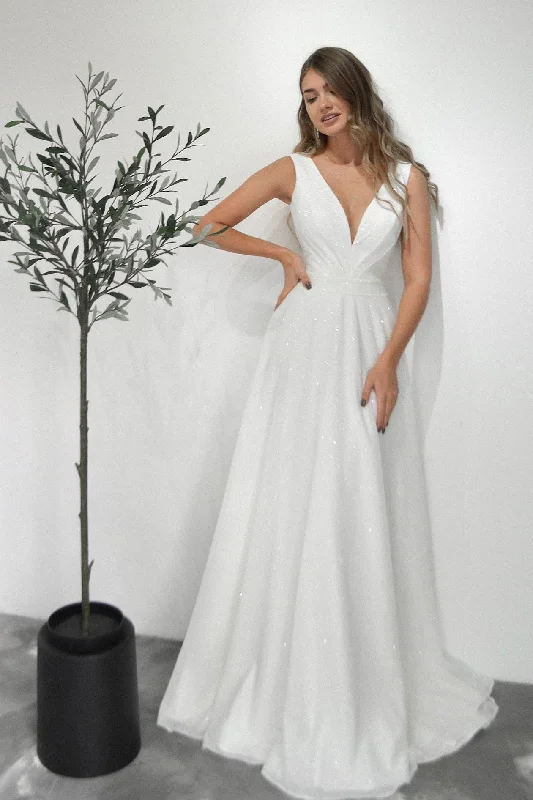 Act Fast – Limited Time Savings!Minimalist Glitter Wedding Dress Kossy