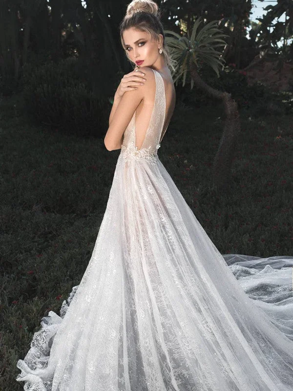 Best Offers of the Month!Lace V-neck Popular Wedding Dresses, See Through A-line 2020 Wedding Dresses Best Offers of the Month!Lace V-neck Popular Wedding Dresses, See Through A-line 2020 Wedding Dresses