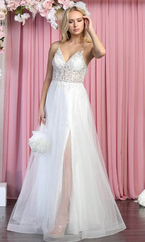 Unlock Huge Savings Now!May Queen MQ1830 - Sleeveless V-neck Wedding Gown