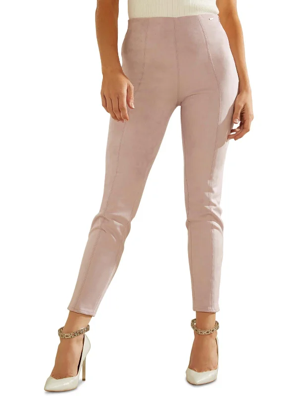 Time to Snag a Bargain!Maya Womens Faux Suede Side Zipper Leggings