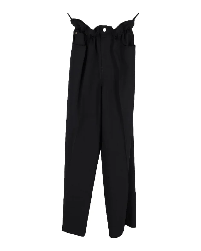 Today’s Deals, Tomorrow’s Regrets!Miu Miu Paperbag Straight-Leg Pants in Black Wool