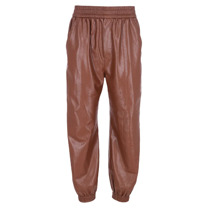 Your Dream Deal is Here!Nanushka Elastic Waist Pants in Brown Polyester