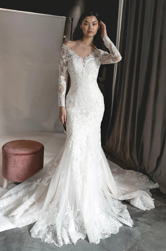 Special Offer – Act Fast!Champagne Mermaid Wedding Dress OB7962